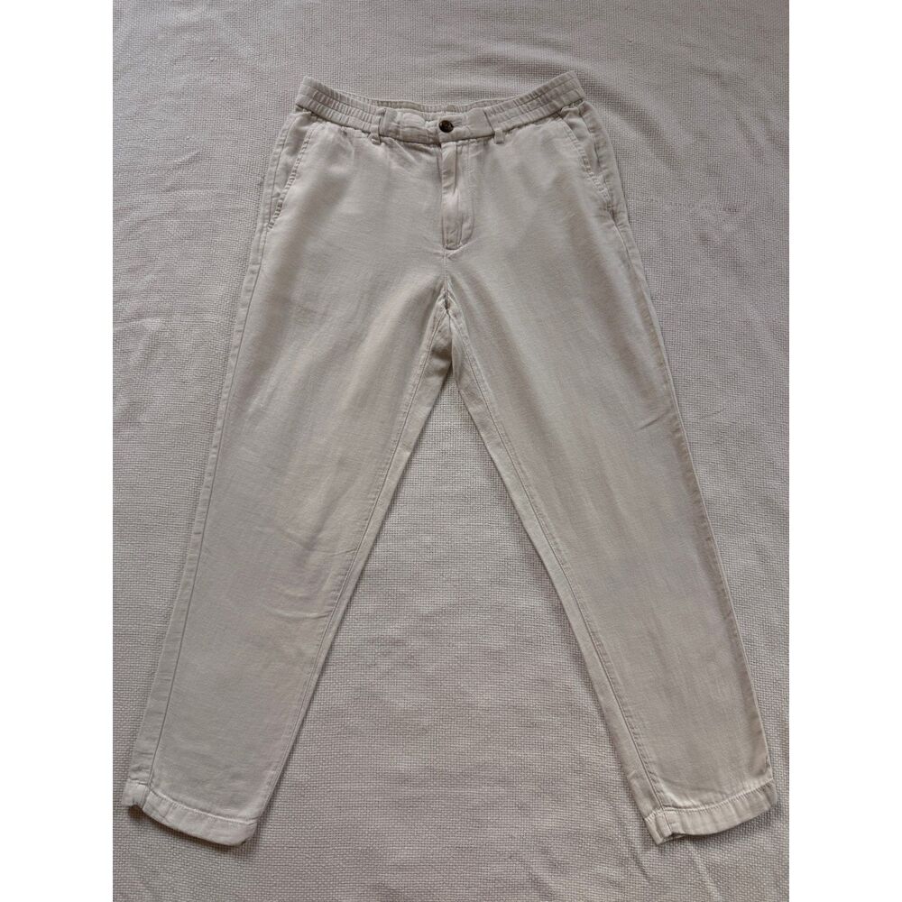 Banana Republic Men's Linen-Blend Pants SIZE 31X32 white lounge cruise vacation